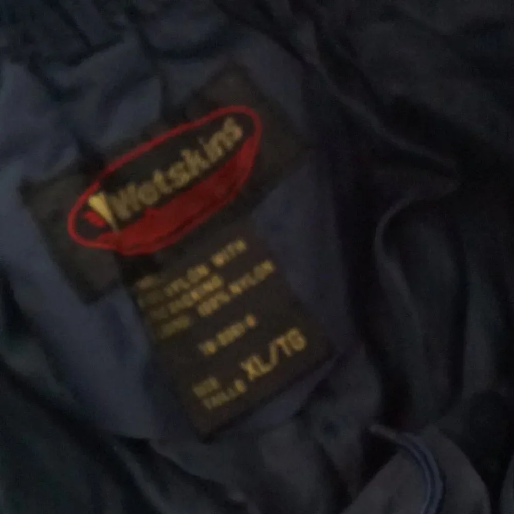 Vintage Wetskins Navy 100% Nylon Pvc Backing Waterproof Elastic Waist Pants XL - Picture 9 of 9